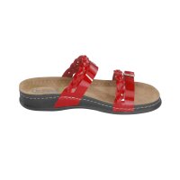 Lack-Rindleder-Pantolette, rot