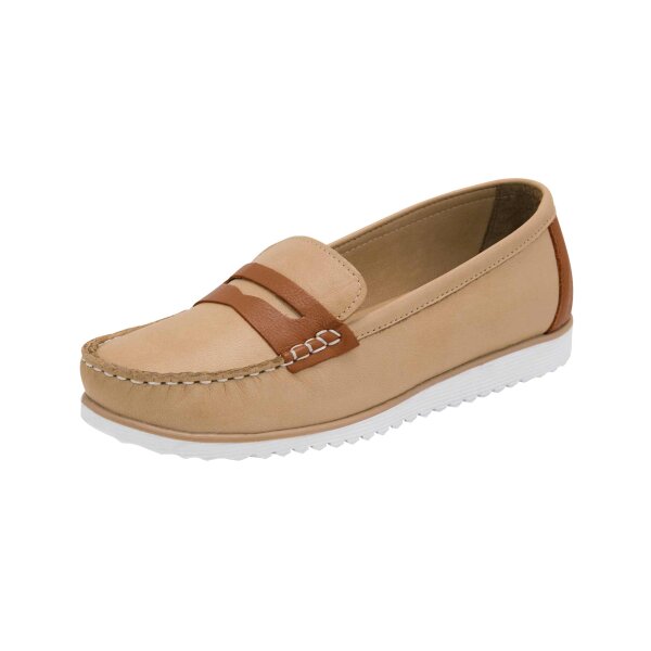 Cowhide nappa leather slipper, camel-cognac
