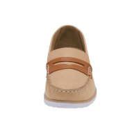 Cowhide nappa leather slipper, camel-cognac