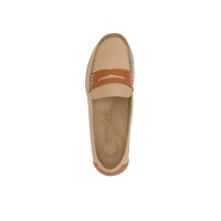Cowhide nappa leather slipper, camel-cognac