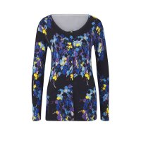 Fine knit cardigan, black-multicolour