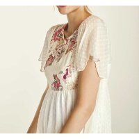 Kleid m. Stickerei, ecru-bunt