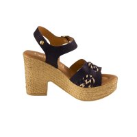 Sandal with braid pattern, black-beige