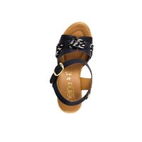 Sandal with braid pattern, black-beige
