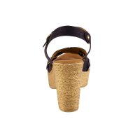 Sandal with braid pattern, black-beige