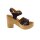 Sandal with braid pattern, black-beige