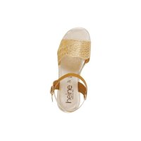 Sandal with cork look, camel-gold coloured