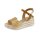 Sandal with cork look, camel-gold coloured