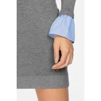 Marken-Feinstrickkleid m. Volant, grau