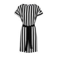 Kleid m. Gürtel, schwarz-weiß