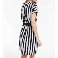 Kleid m. Gürtel, schwarz-weiß