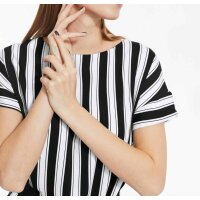 Kleid m. Gürtel, schwarz-weiß