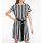 Kleid m. Gürtel, schwarz-weiß