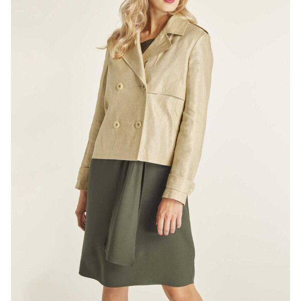 Leinen-Kurzjacke, sand-gold