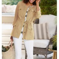 Blusenjacke aus Baumwolle und Leinen, camel
