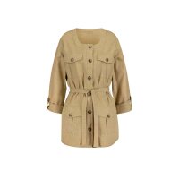 Blusenjacke aus Baumwolle und Leinen, camel