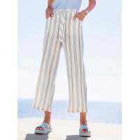 Designer-7/8-Lyocellhose m. Gürtel, blau-beige