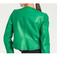 Designer-Lammnappalederjacke, smaragd