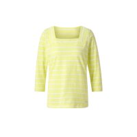 Striped shirt with cropped sleeves, yellow-white
