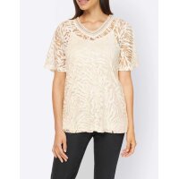 Designer-Ausbrennershirt m. Top, champagner