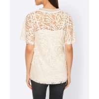 Designer-Ausbrennershirt m. Top, champagner
