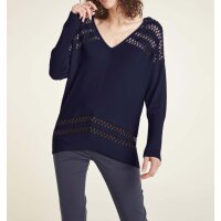 Oversized-Ausbrenner-Pullover, nachtblau