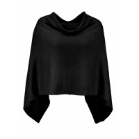 Marken-Bluse + Poncho, schwarz-grau-blau
