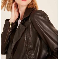 Lammnappalederjacke m. Webpelz, braun