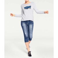 Knit sweater with sequins, ecru
