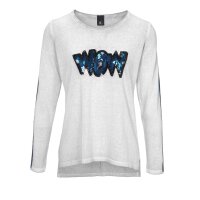 Knit sweater with sequins, ecru