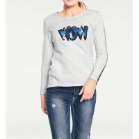 Knit sweater with sequins, ecru