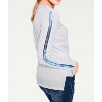 Knit sweater with sequins, ecru