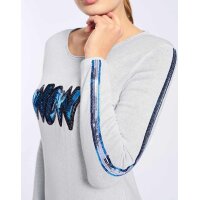 Knit sweater with sequins, ecru