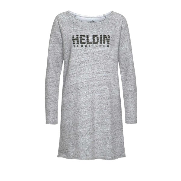Marken-Sweat-Longshirt-Kleid "CARRA", grau-melange