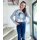 Marken-Sweatshirt, grau-blau