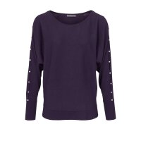 Feinstrickpullover m. Perlen, lila