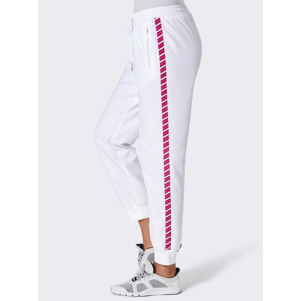 Freizeithose, weiß-pink