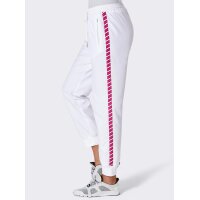 Freizeithose, weiß-pink