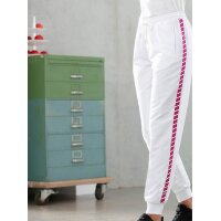 Freizeithose, weiß-pink