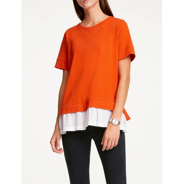 Designer-Jerseyshirt, orange-ecru