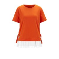 Designer-Jerseyshirt, orange-ecru