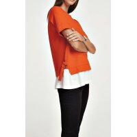 Designer-Jerseyshirt, orange-ecru