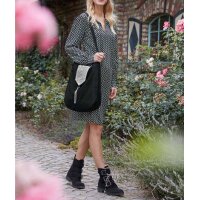 Druckkleid, schwarz-offwhite