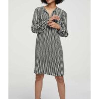 Print dress, black-offwhite