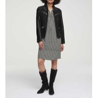 Print dress, black-offwhite