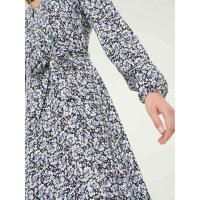 Sukienka w print, niebiesko-biała