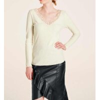 Shirt m. Spitze, ecru