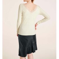 Shirt m. Spitze, ecru