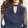 Blouse with lace, midnight blue