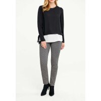 Two-in-one blouse with ornamental chain, black-white